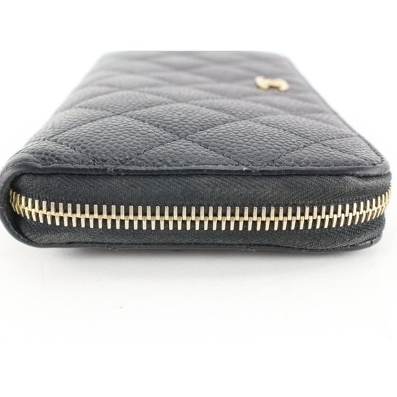 Authentic Chanel Black Caviar Quilted L-Gusset Zipper Continental Wallet 2CC0123 - Picture 2 of 12